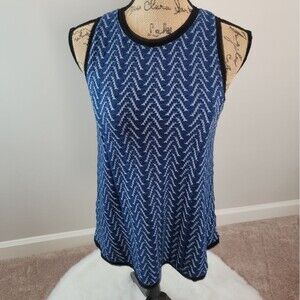 Anthropologie blue and white sleeveless top
